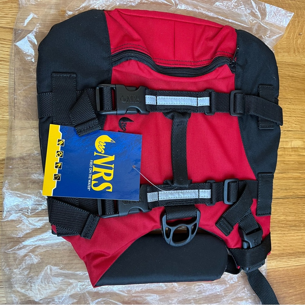 NRS Red and Black Dog Life Vest